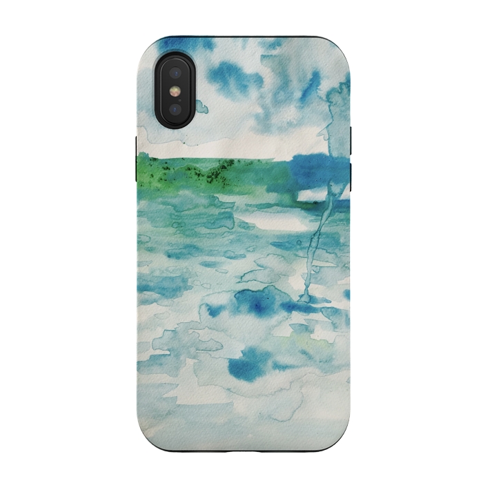 iPhone Xs / X StrongFit Miami Beach Watercolor #6 by ANoelleJay
