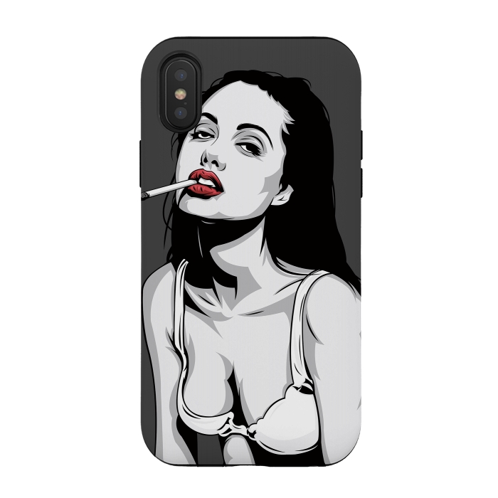 iPhone Xs / X StrongFit Red lips by Roland Banrévi