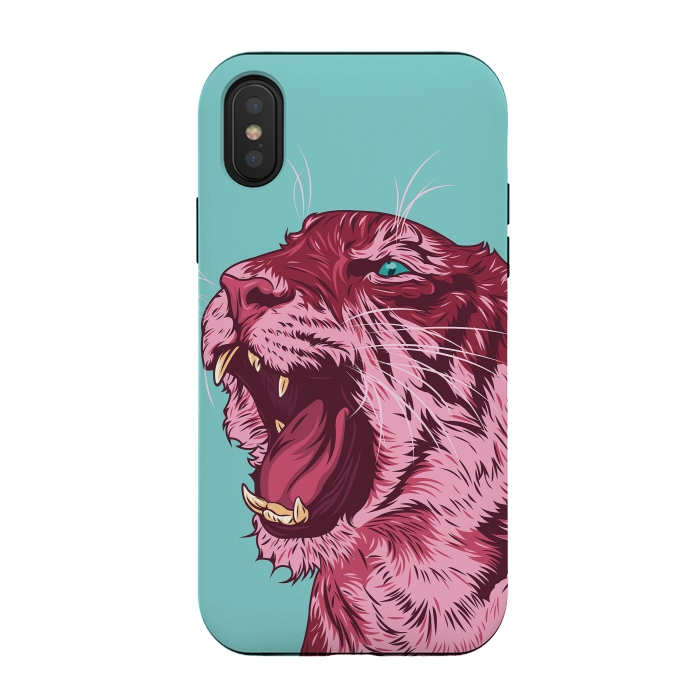 iPhone Xs / X StrongFit Magenta tiger by Roland Banrévi