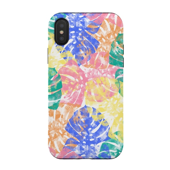 iPhone Xs / X StrongFit Monstera Colorfull by Rui Faria