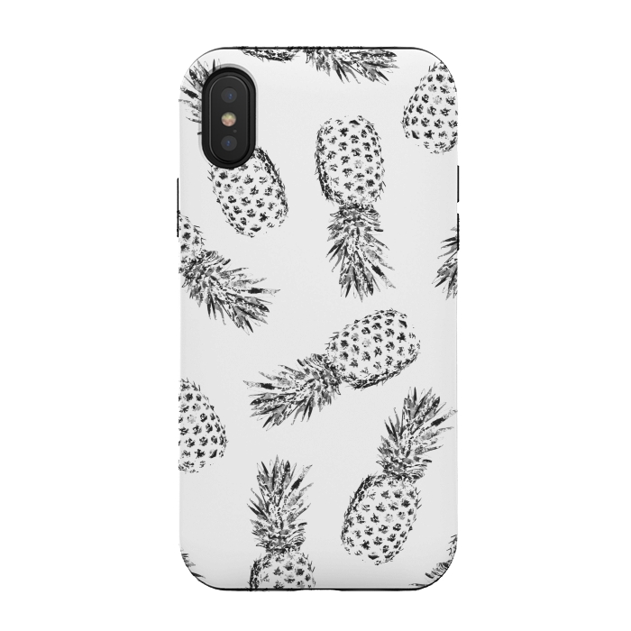 iPhone Xs / X StrongFit Pineapples black and white by Rui Faria