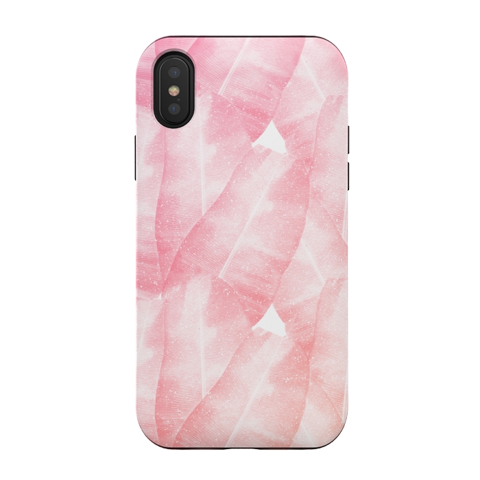 iPhone Xs / X StrongFit banana leaves pink by Rui Faria