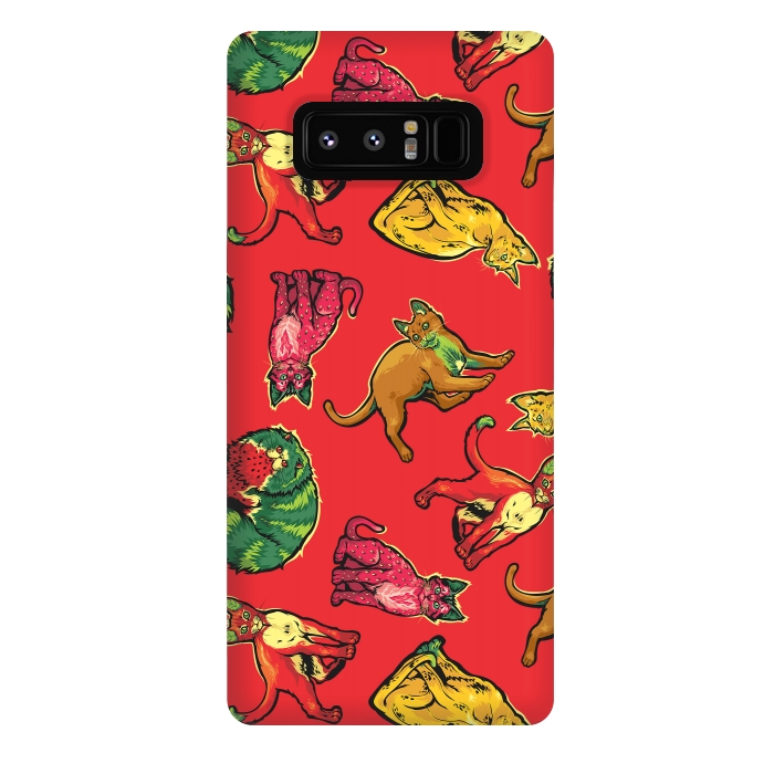 Galaxy Note 8 StrongFit Fruit Cats by Draco
