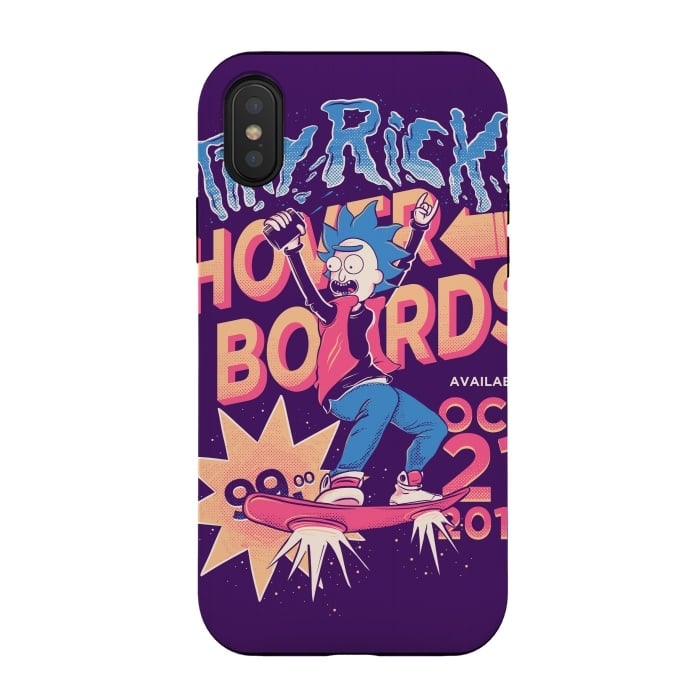 iPhone Xs / X StrongFit Tiny rick hoverboards by Ilustrata