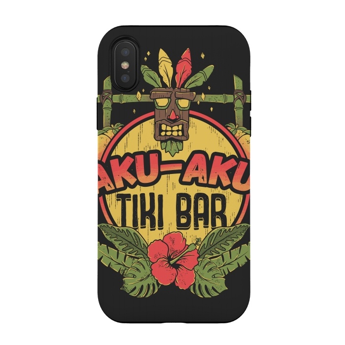 iPhone Xs / X StrongFit Aku Aku - Tiki Bar by Ilustrata