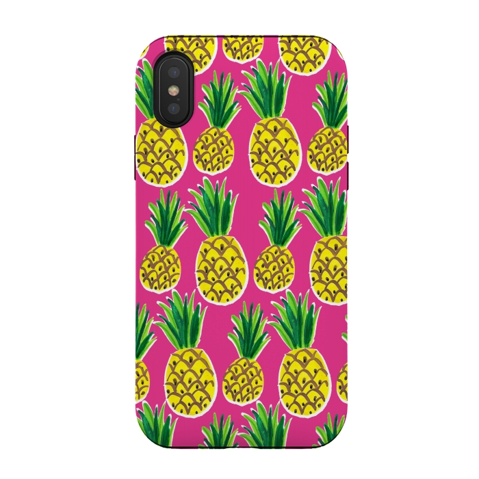 iPhone Xs / X StrongFit Painted pineapples by Laura Grant