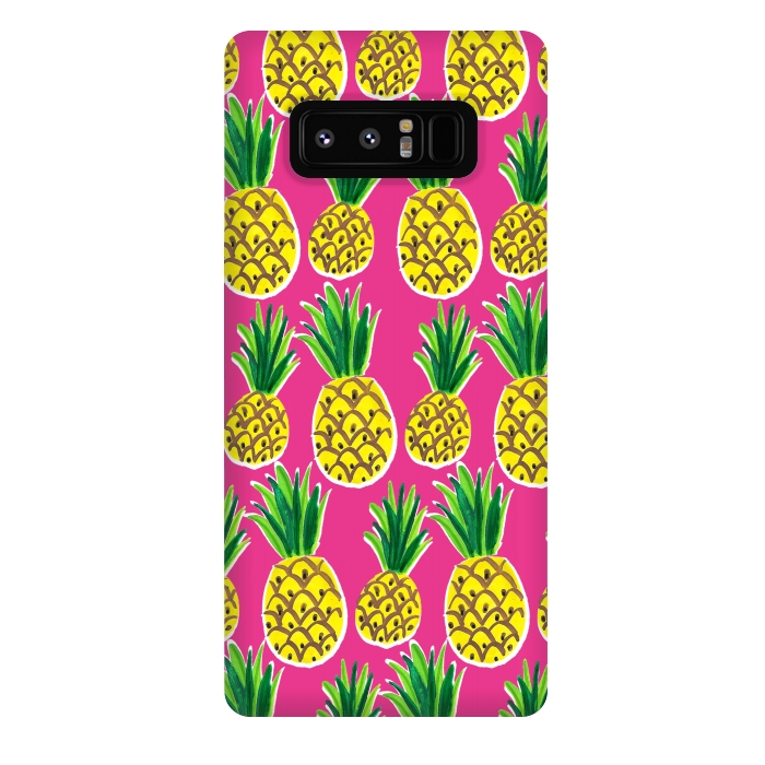Galaxy Note 8 StrongFit Painted pineapples by Laura Grant
