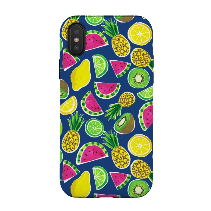 iPhone Xs / X StrongFit painted fruit salad by Laura Grant