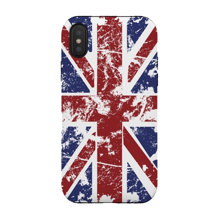 iPhone Xs / X StrongFit Grunge UK Flag  by Sitchko