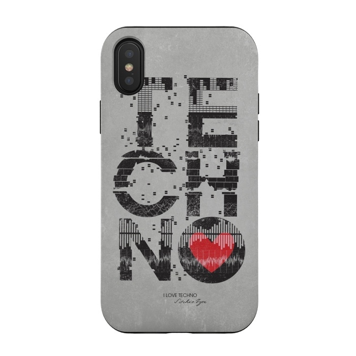iPhone Xs / X StrongFit I Love Techno by Sitchko
