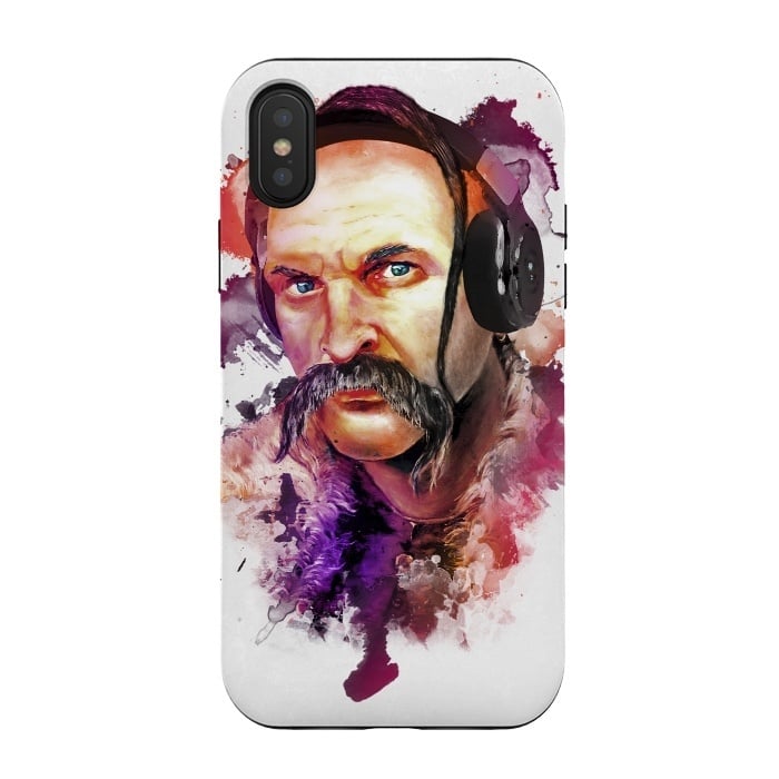 iPhone Xs / X StrongFit Cossack Ivan Sirko listen music by Sitchko