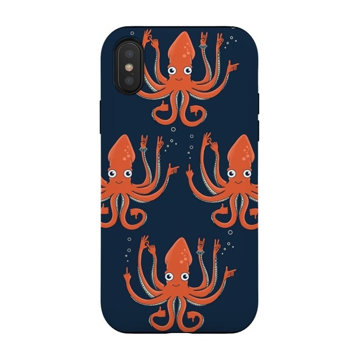 iPhone Xs / X StrongFit Signals Octopus  by Coffee Man
