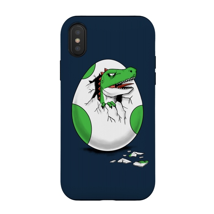 iPhone Xs / X StrongFit Dinosaur egg by Coffee Man