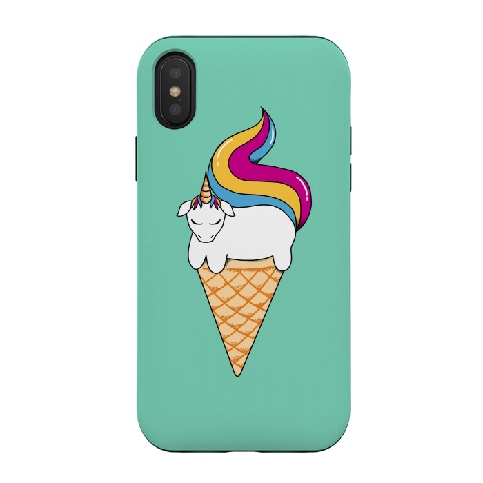 iPhone Xs / X StrongFit Uni-cone green by Coffee Man
