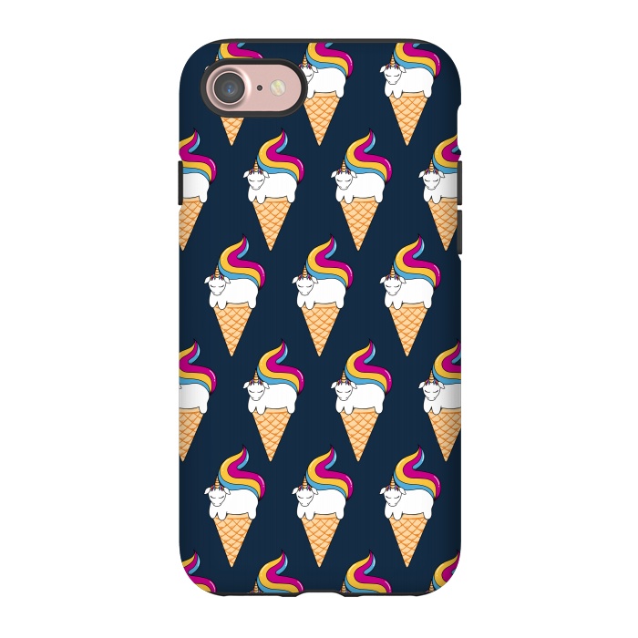 iPhone 7 StrongFit Uni-cone pattern-blue by Coffee Man