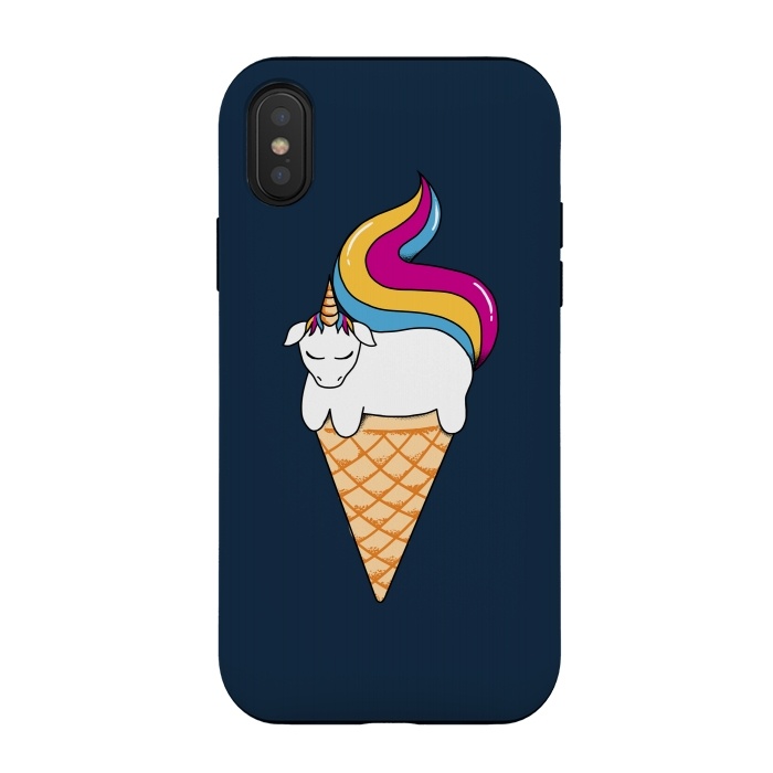 iPhone Xs / X StrongFit uni-cone blue by Coffee Man