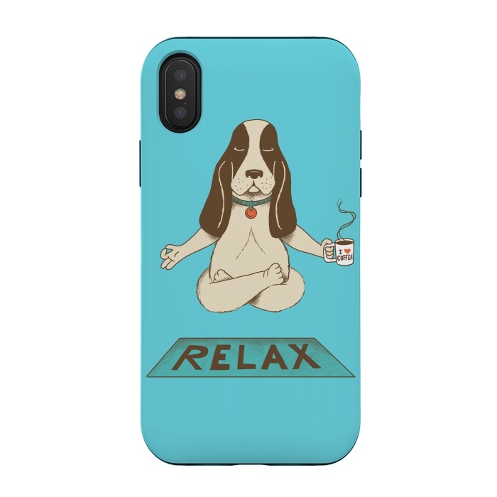 iPhone Xs / X StrongFit Dog Relax by Coffee Man