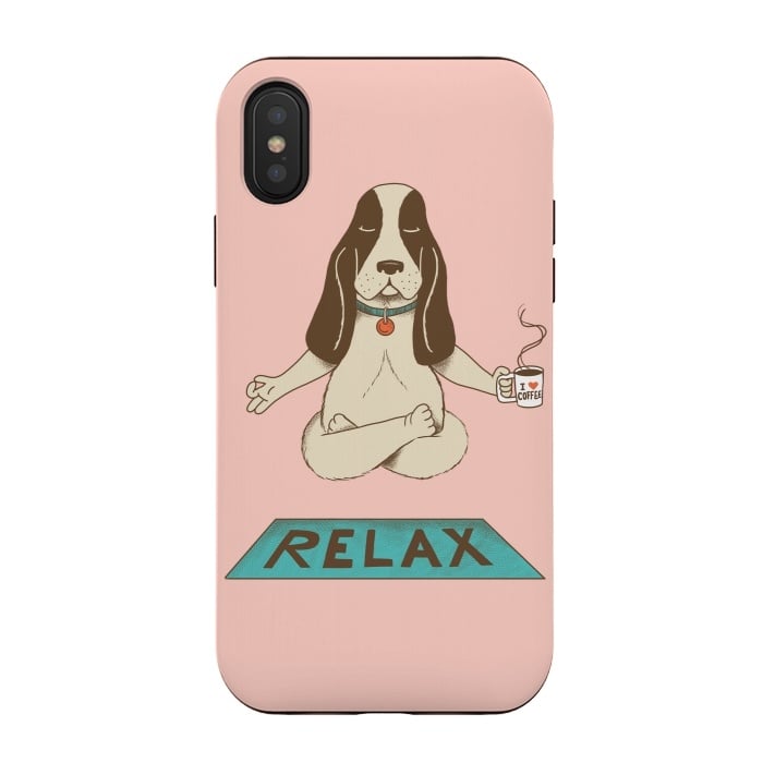 iPhone Xs / X StrongFit Dog Relax Rose by Coffee Man