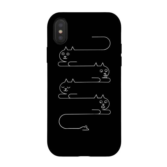 iPhone Xs / X StrongFit Cats Line by Coffee Man
