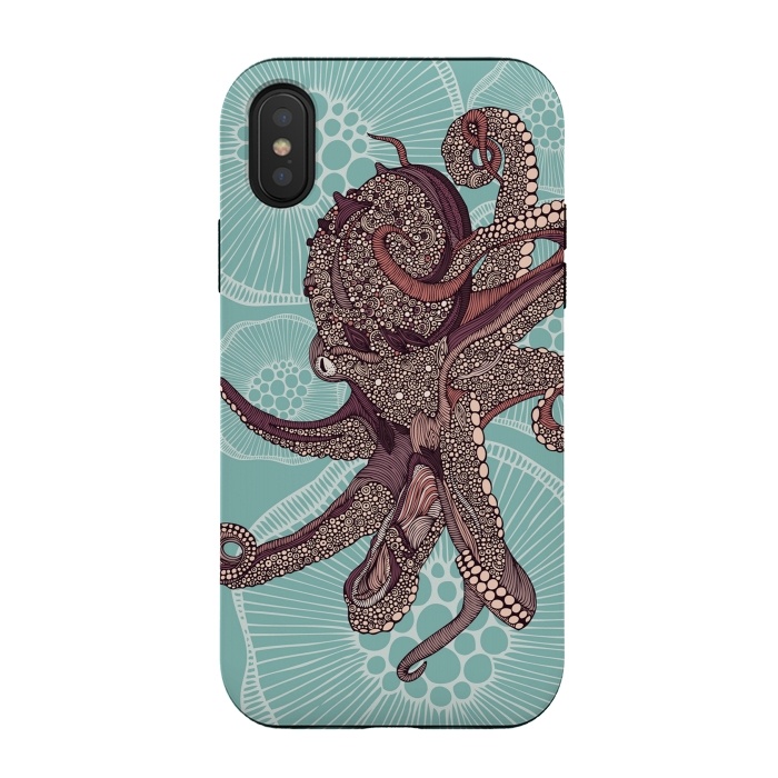 iPhone Xs / X StrongFit Octopus by Valentina Harper