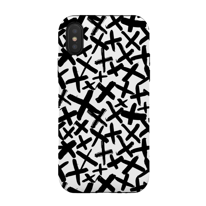iPhone Xs / X StrongFit Black and white kisses by Laura Grant