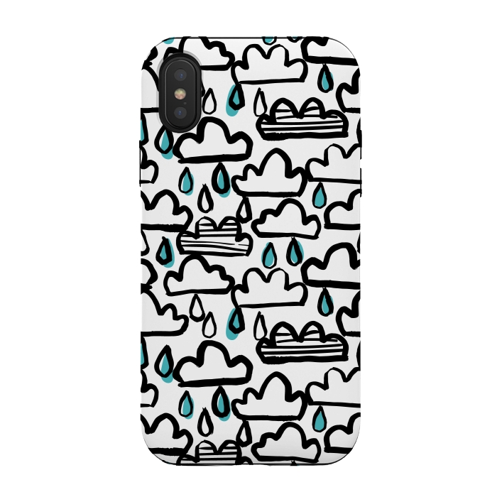 iPhone Xs / X StrongFit Rain clouds by Laura Grant
