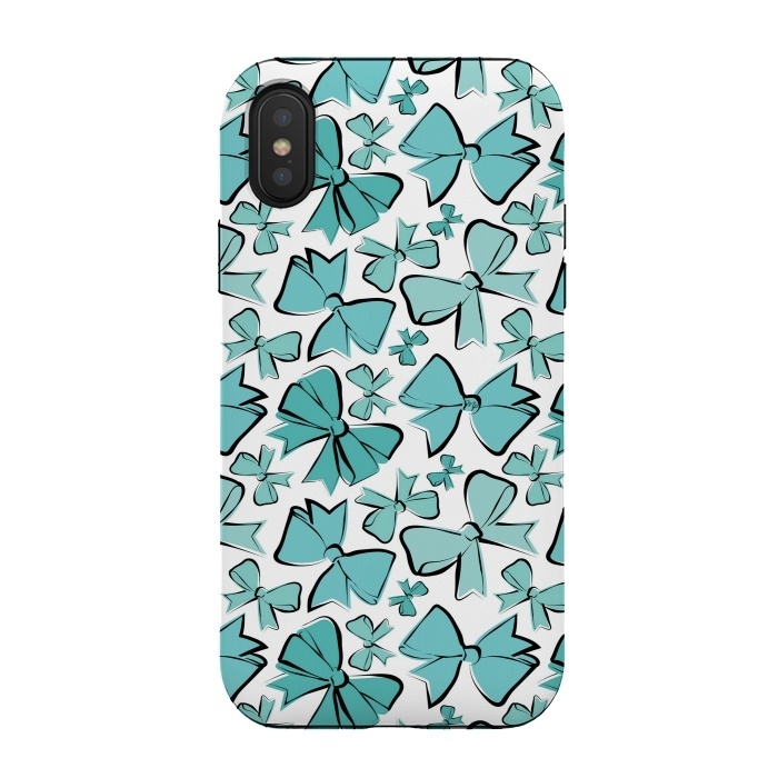 iPhone Xs / X StrongFit Blue Bows by Martina