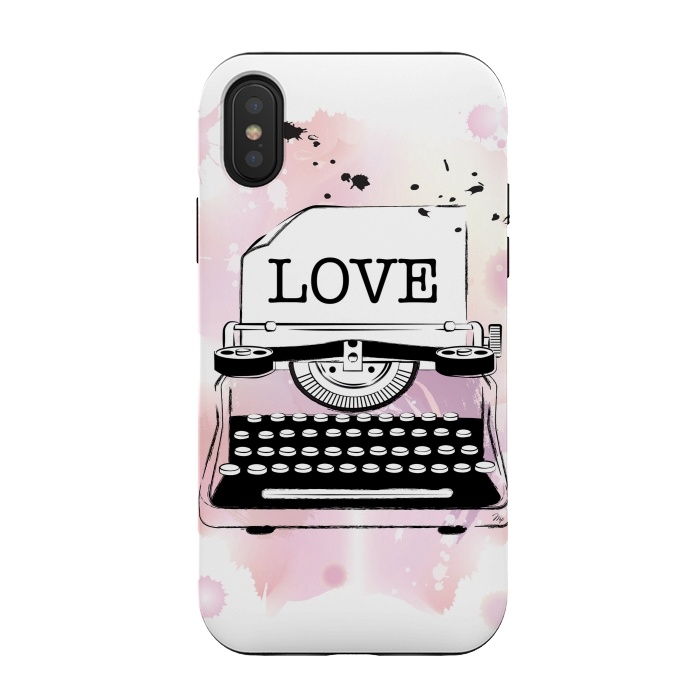 iPhone Xs / X StrongFit Love Typewriter by Martina