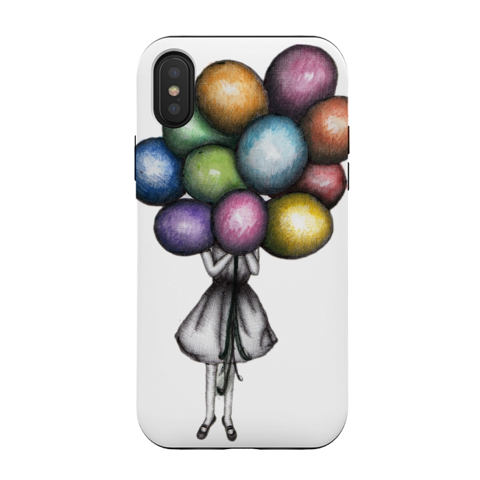 iPhone Xs / X StrongFit Balloon Girl by ECMazur 