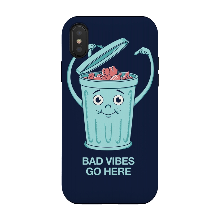iPhone Xs / X StrongFit Bad Vibes Go Here by Coffee Man