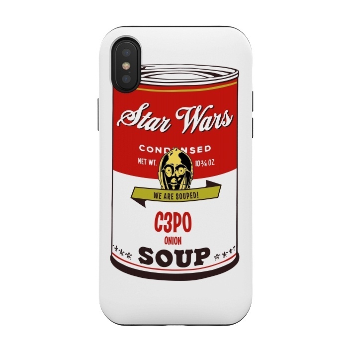 iPhone Xs / X StrongFit Star Wars Campbells Soup C3PO by Alisterny