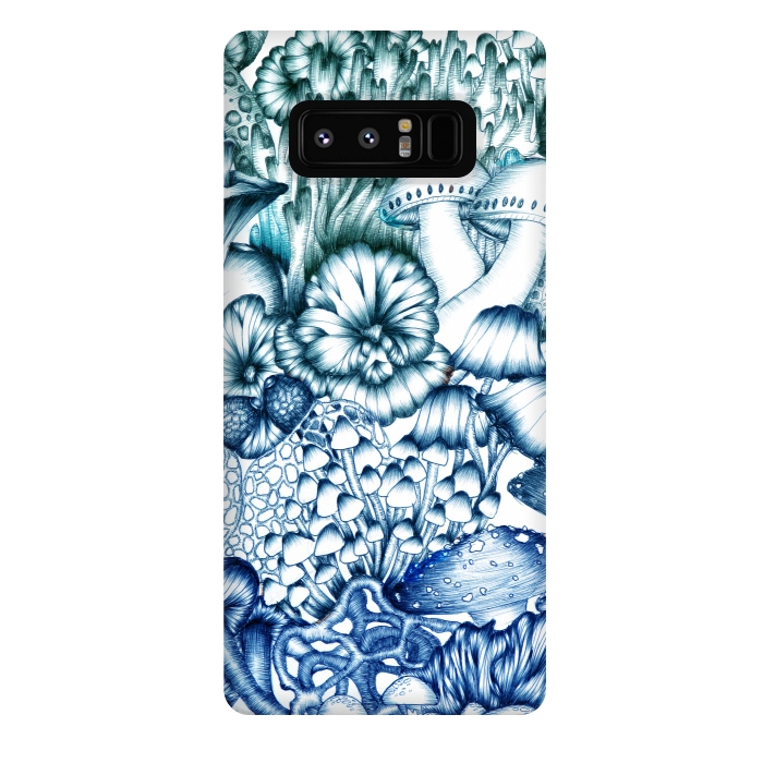 Galaxy Note 8 StrongFit A Medley of Mushrooms in Blue by ECMazur 