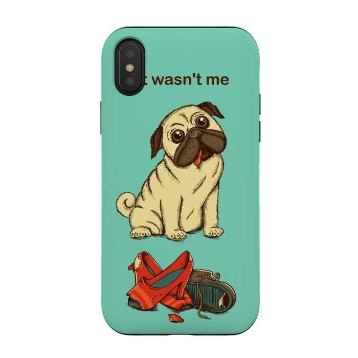 iPhone Xs / X StrongFit Dog And Shoes by Coffee Man