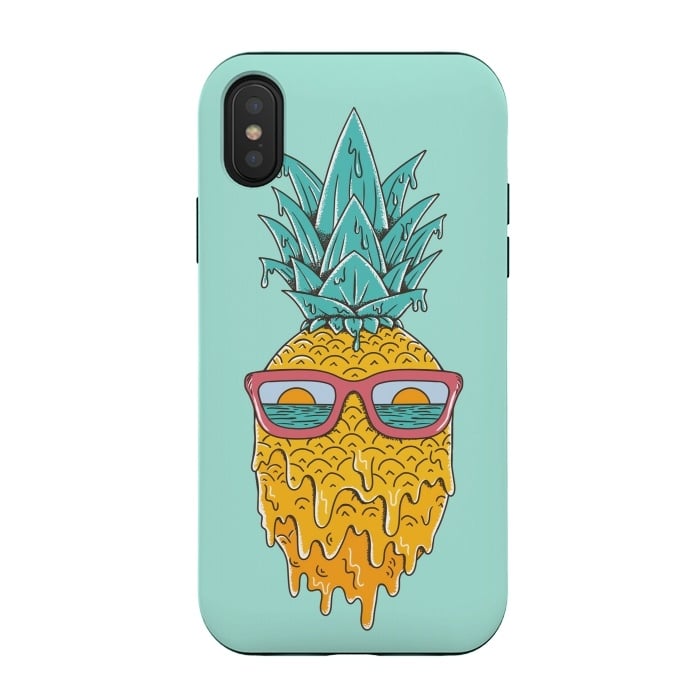 iPhone Xs / X StrongFit Pineapple Summer Blue by Coffee Man
