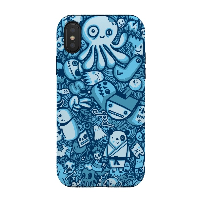 iPhone Xs / X StrongFit Raindrops and Doodles by Wotto