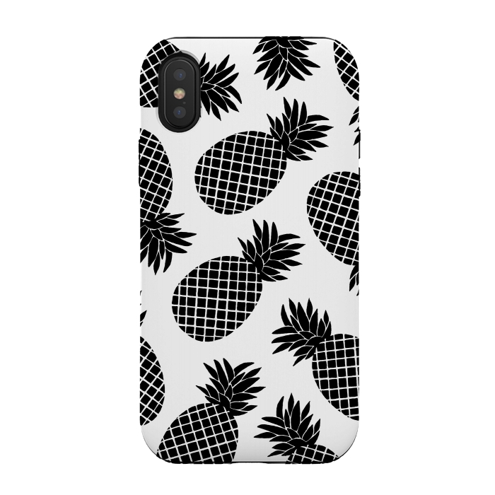 iPhone Xs / X StrongFit Pineapple In Black  by Amaya Brydon