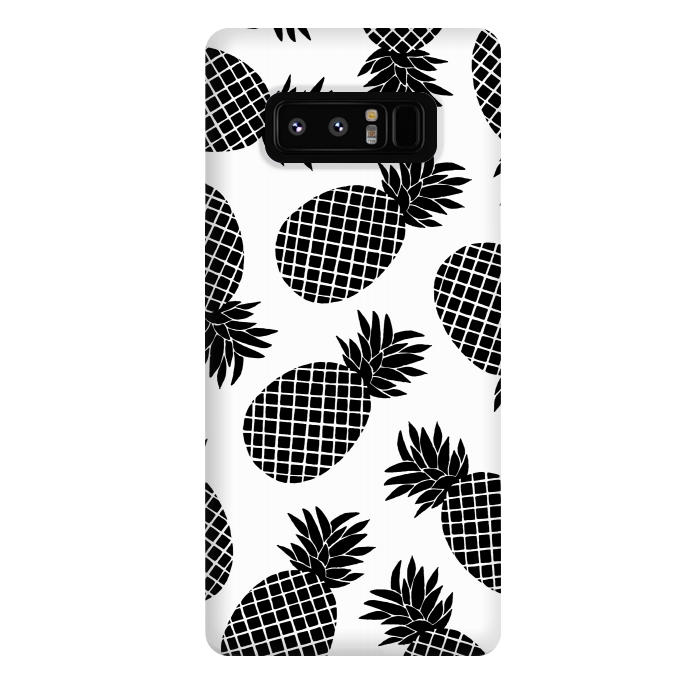 Galaxy Note 8 StrongFit Pineapple In Black  by Amaya Brydon