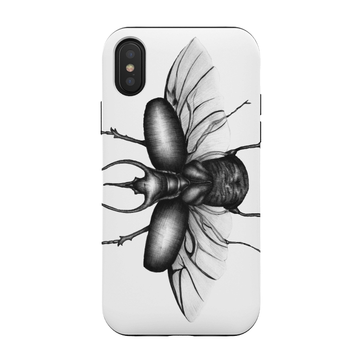 iPhone Xs / X StrongFit Beetle Wings by ECMazur 