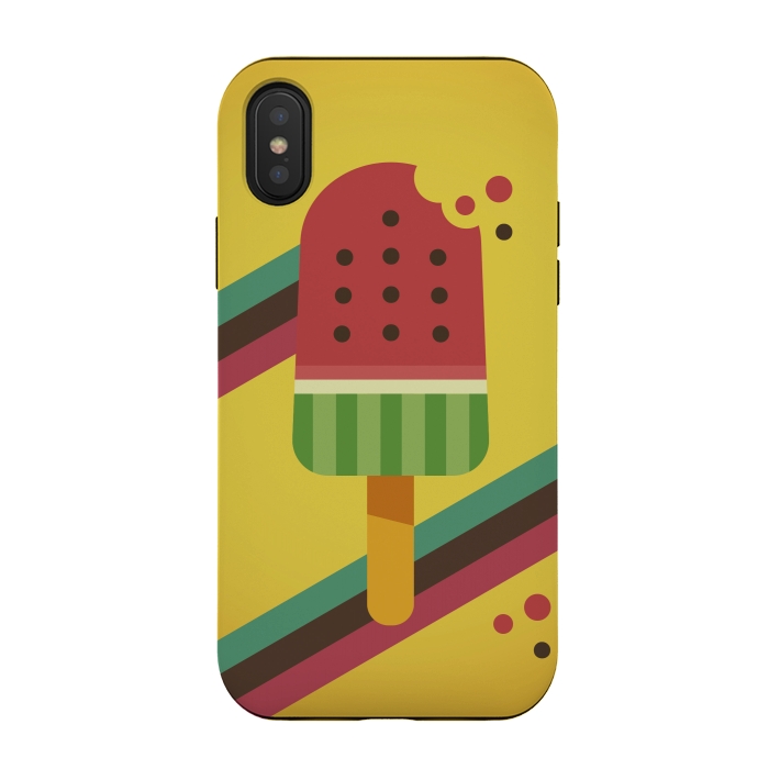 iPhone Xs / X StrongFit Hot & Fresh Watermelon Ice Pop by Dellán