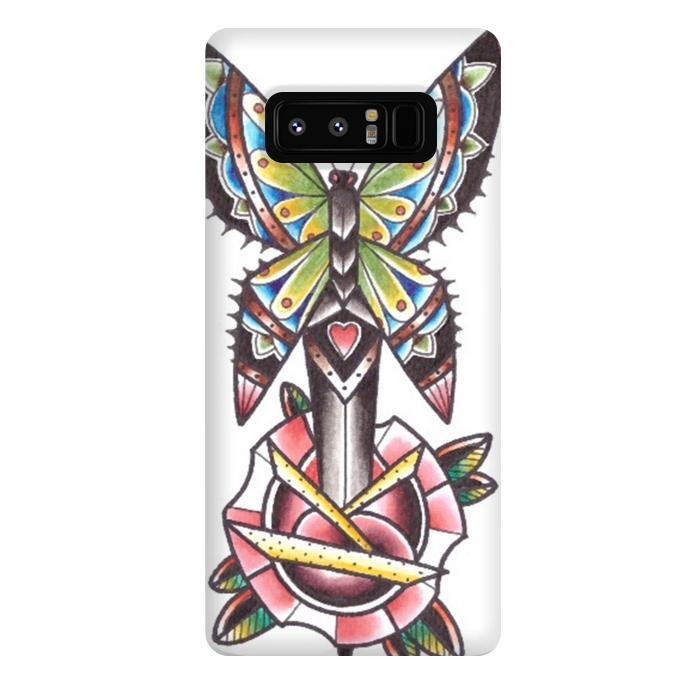 Galaxy Note 8 StrongFit Butterfly dagger rose by Evaldas Gulbinas 