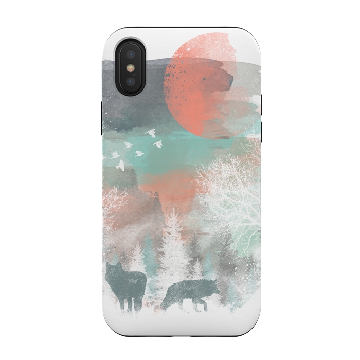 iPhone Xs / X StrongFit Winter Paint by Elizabeth Dioquinto