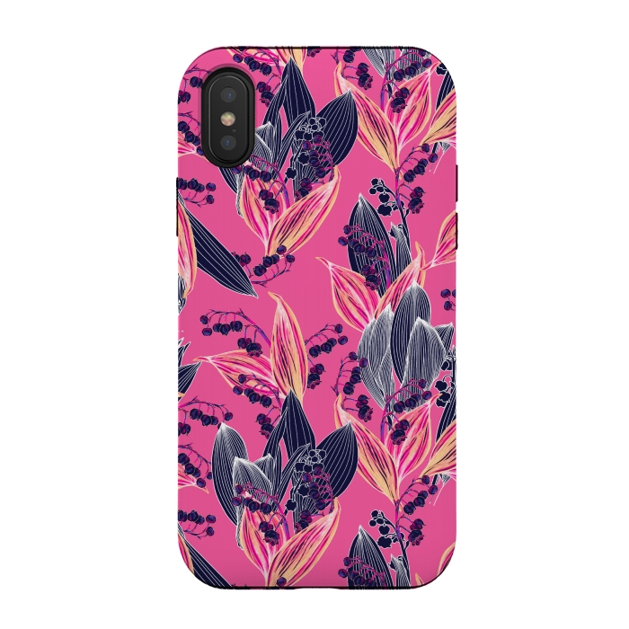 iPhone Xs / X StrongFit Acidic Floral by Victoria Krupp-Rombalski