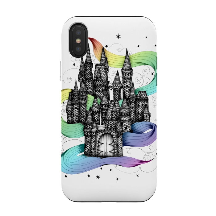 iPhone Xs / X StrongFit Super Magic Rainbow Dream Castle by ECMazur 