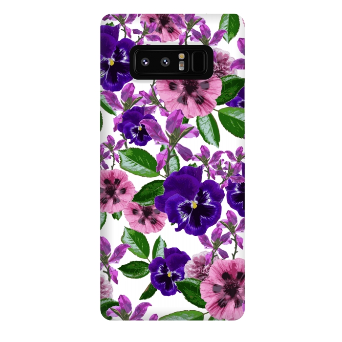 Galaxy Note 8 StrongFit White Floral Garden by Zala Farah