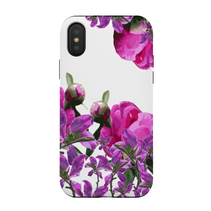 iPhone Xs / X StrongFit Hiding Pink Flowers by Zala Farah