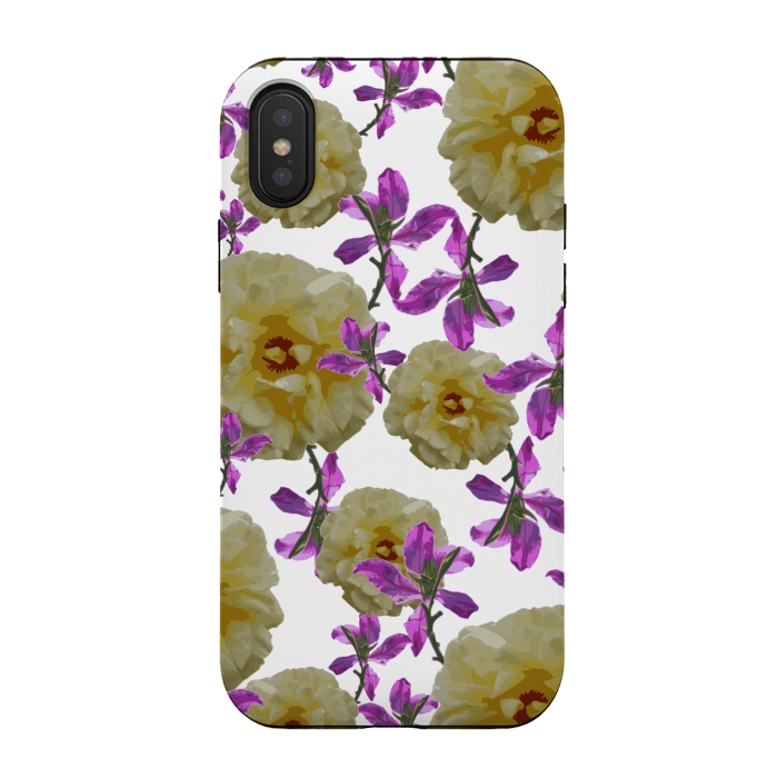 iPhone Xs / X StrongFit Flowers + Purple Vines by Zala Farah