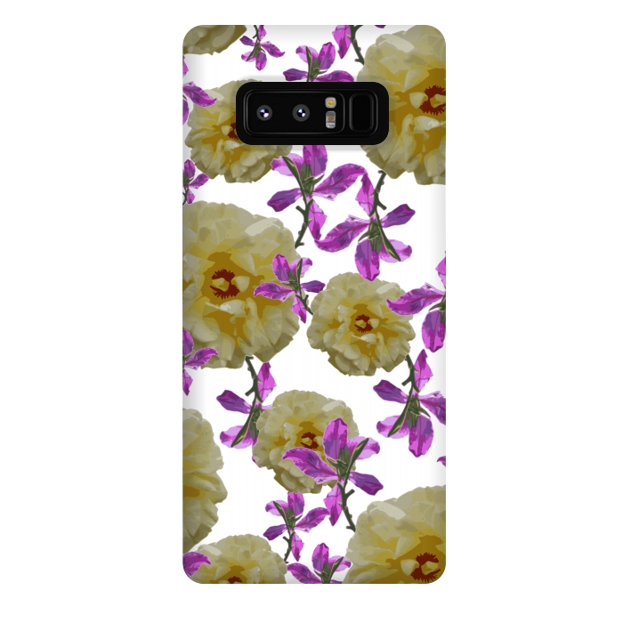 Galaxy Note 8 StrongFit Flowers + Purple Vines by Zala Farah
