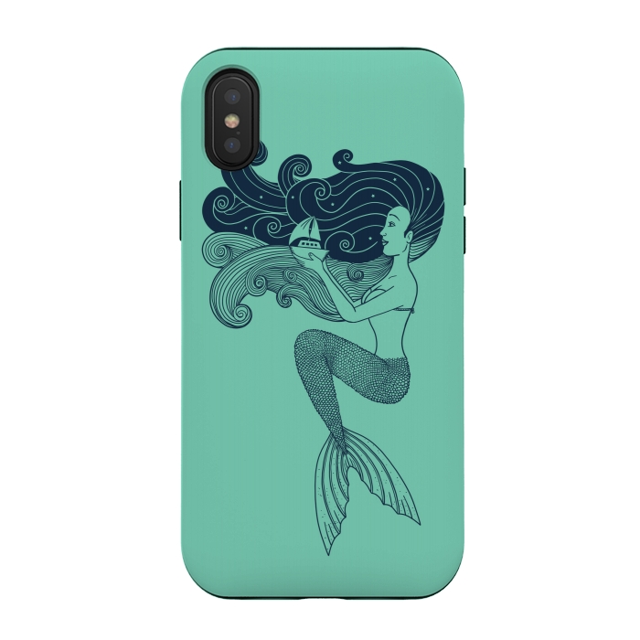 iPhone Xs / X StrongFit Mermaid Night green by Coffee Man