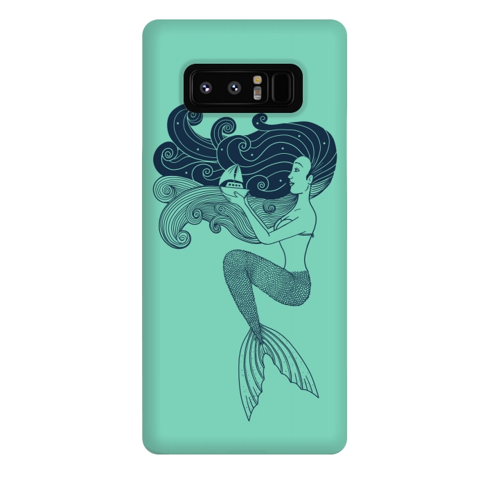 Galaxy Note 8 StrongFit Mermaid Night green by Coffee Man