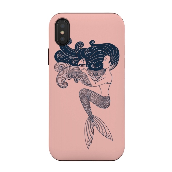 iPhone Xs / X StrongFit Mermaid Rose by Coffee Man